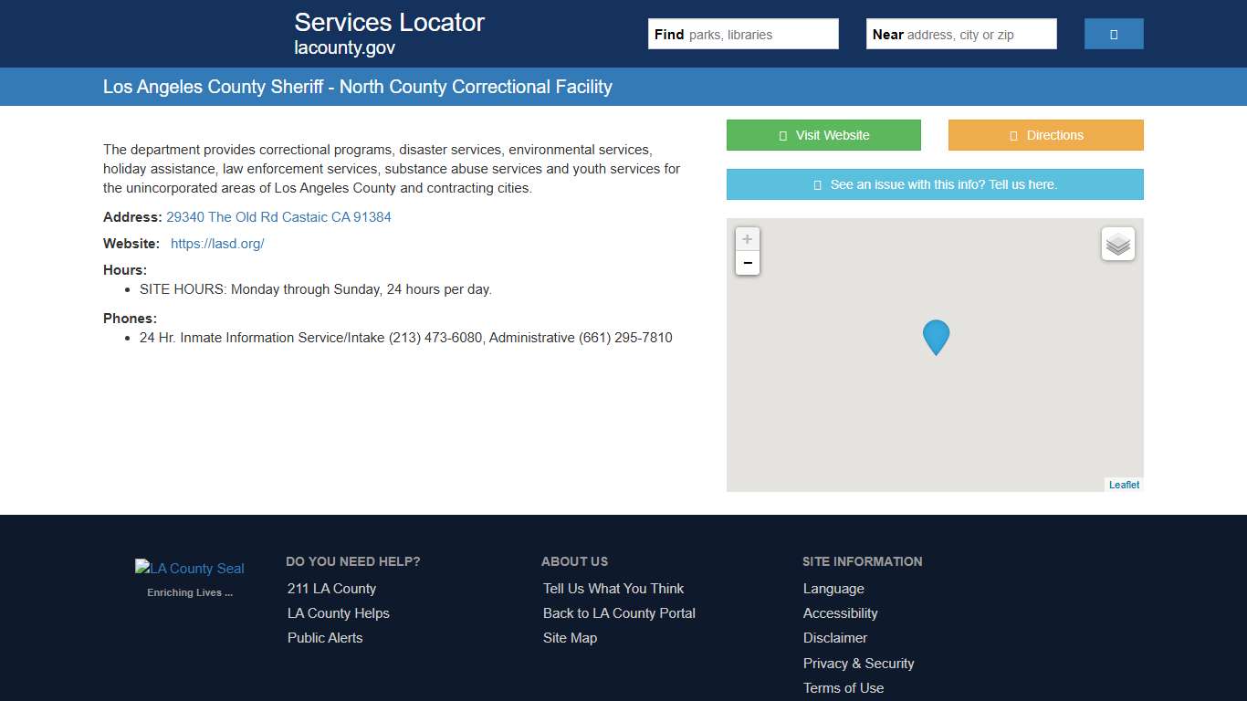 Los Angeles County Sheriff - North County Correctional Facility